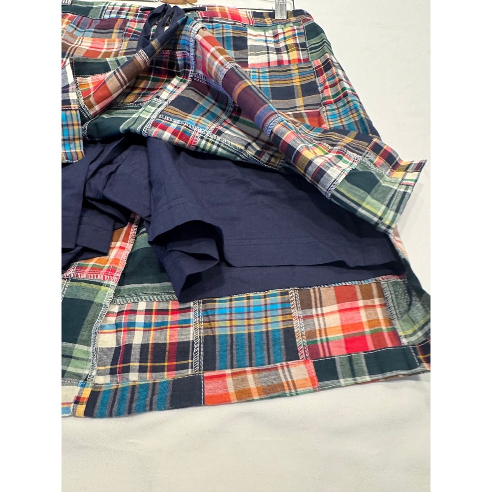 NorthStyle Patchwork Madras Skort Plaid Cotton Shorts Skirt M Multi Excellent - Picture 6 of 9
